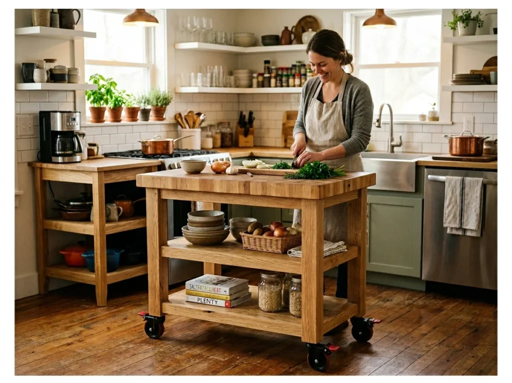 Portable Rolling Kitchen Island