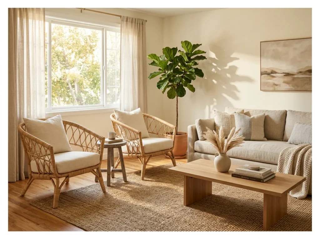 Woven Rattan Accent Chairs