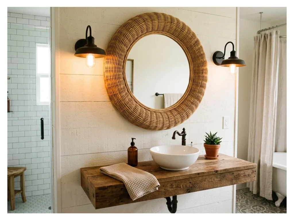 Woven Rattan Mirror
