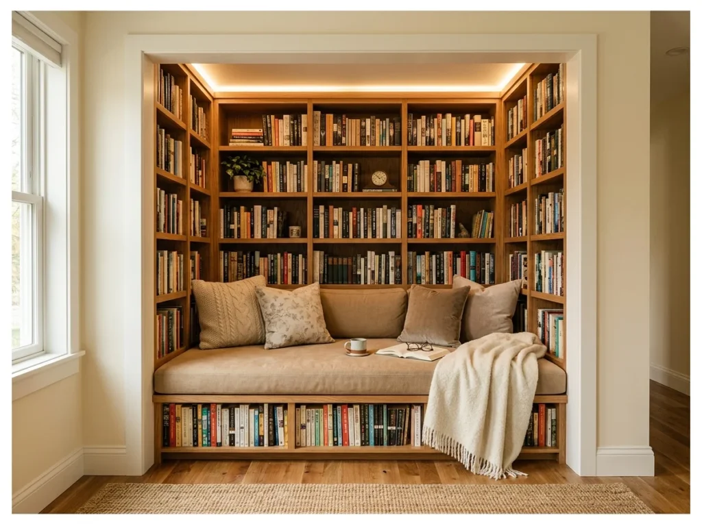 Built-In Bookshelf Alcove