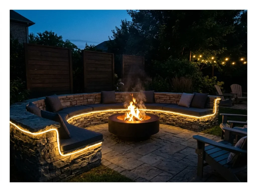 Rope Lights Along Seating Edges