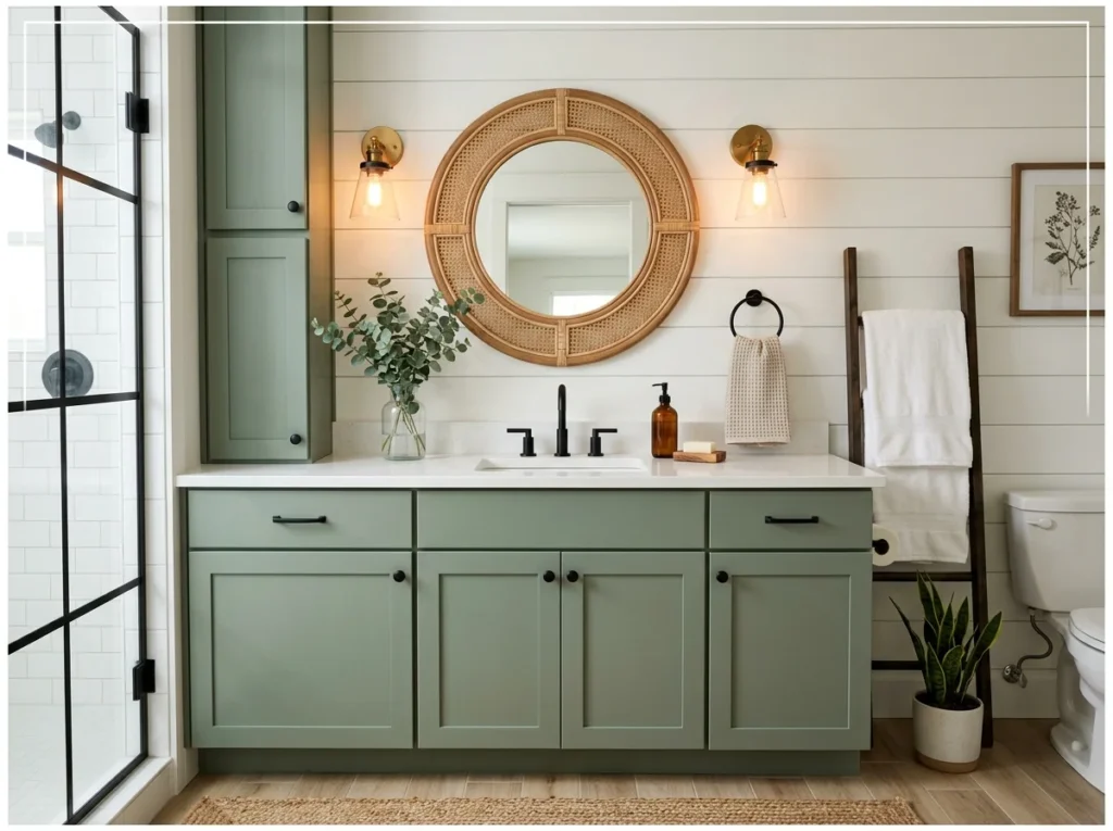 Sage Green Farmhouse Bathroom