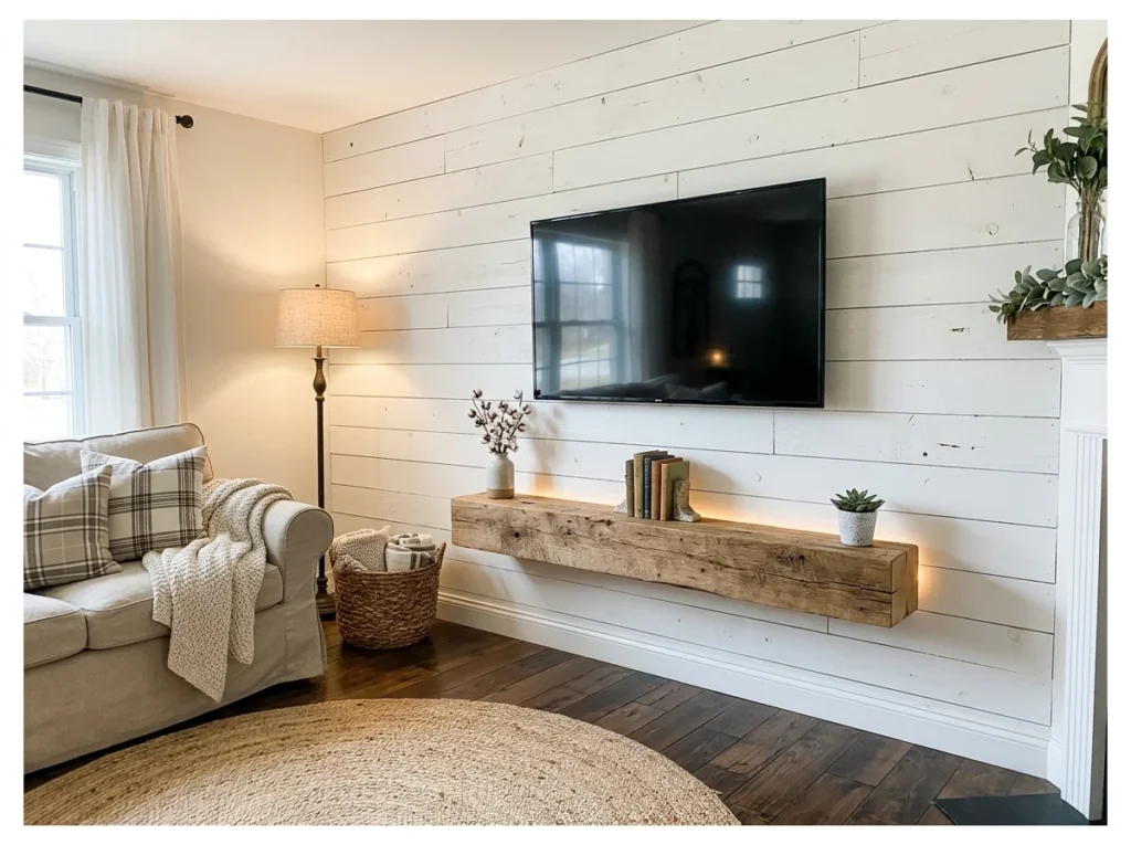 Shiplap TV Accent Wall