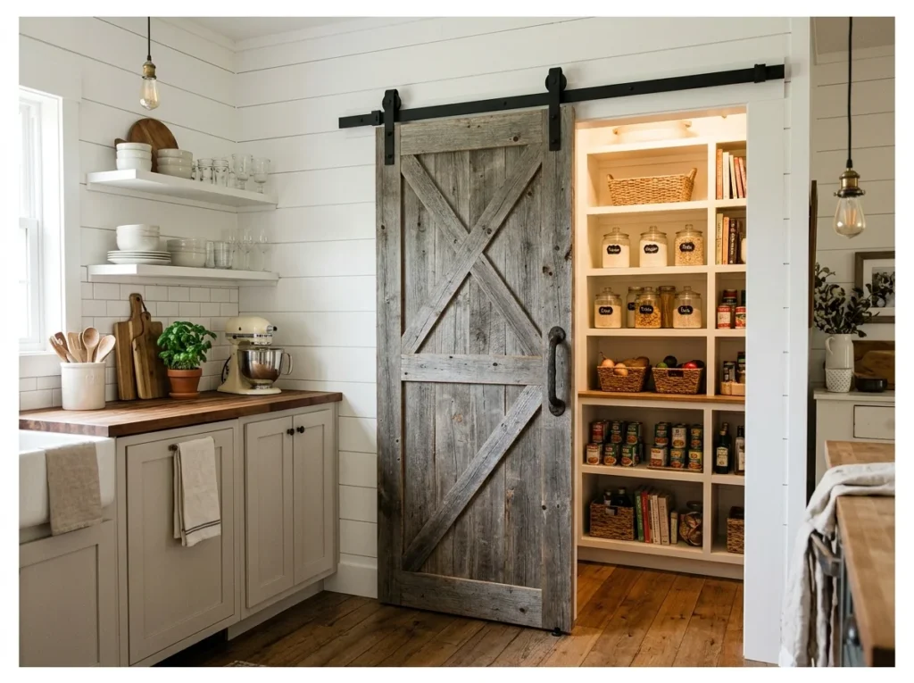Sliding Barn Door to Pantry