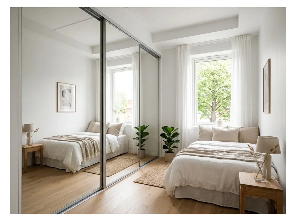Floor-to-Ceiling Mirrored Wardrobe