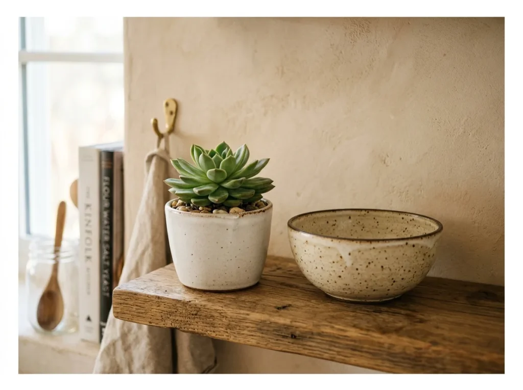 Small Plant with Ceramic Object Pairing