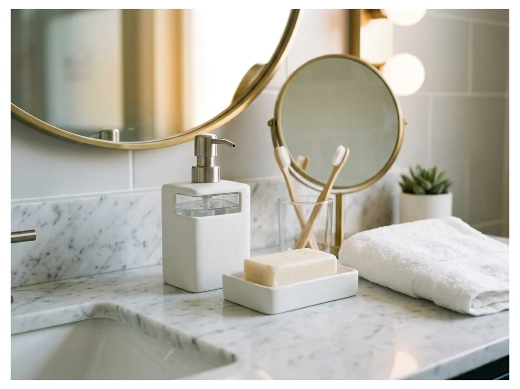 Matching Soap Dispenser and Dish Set
