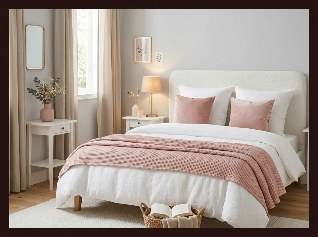 Light Gray with Blush Pink Accents