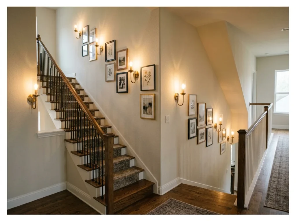 Sconces on the Staircase Wall