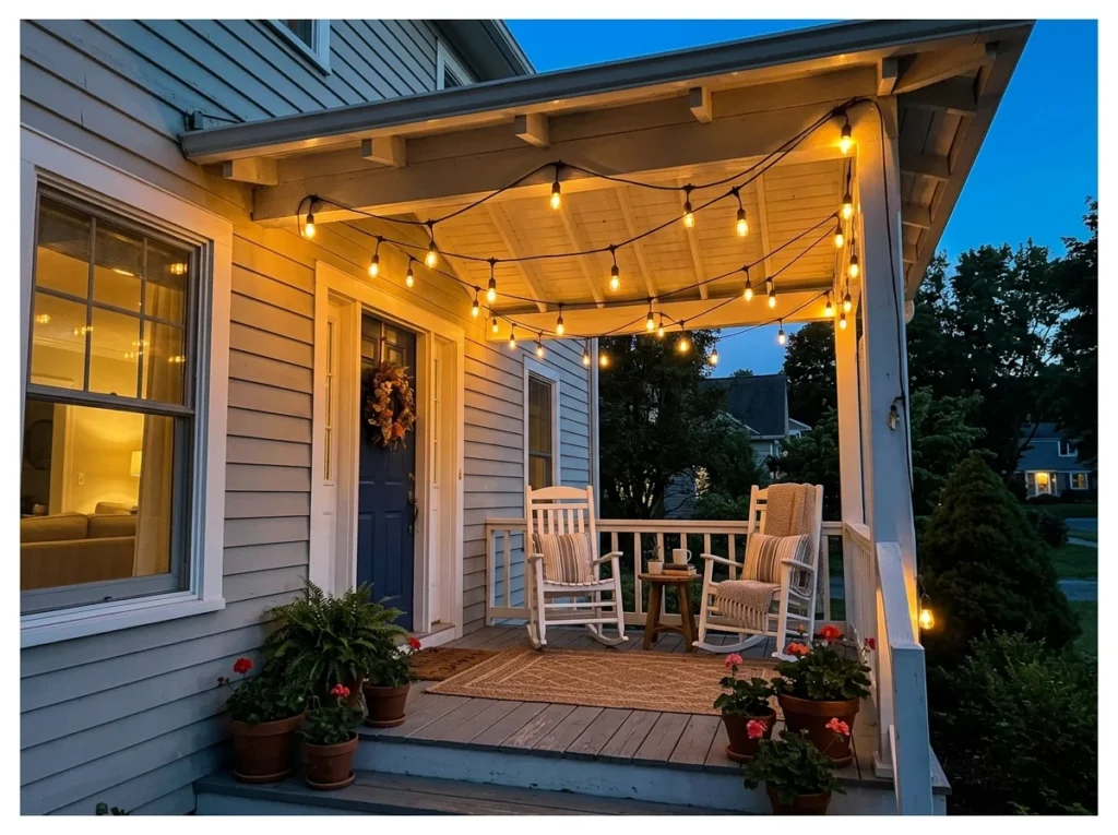 String Lights Along the Ceiling