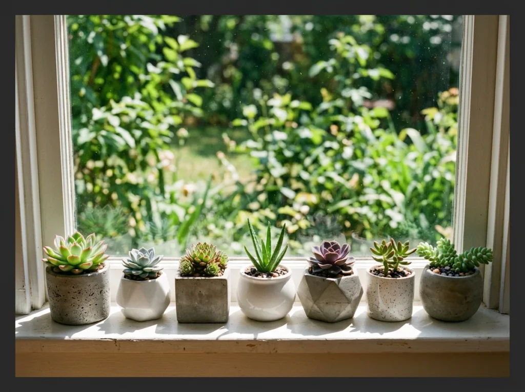 Window Sill Succulent Row