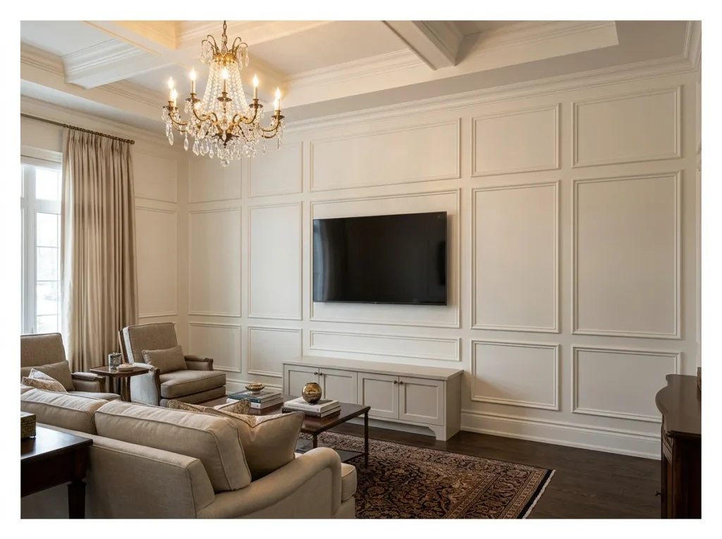 TV Wall with Decorative Molding
