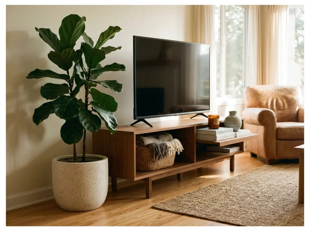Asymmetric Styling on Either Side of TV