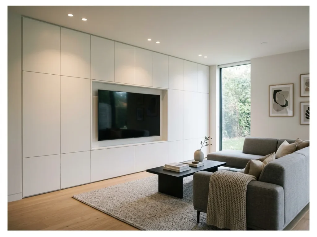 TV Wall with Concealed Storage
