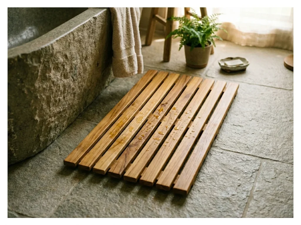 Bamboo or Teak Bath Mat