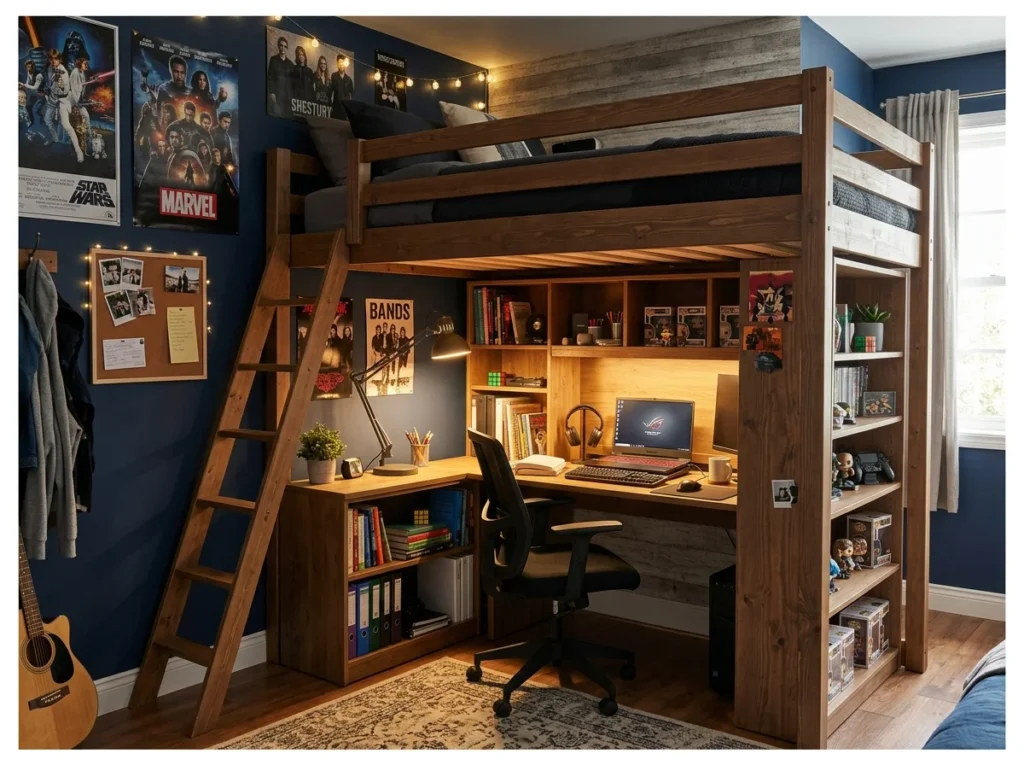 Loft Bed with Study Zone Below
