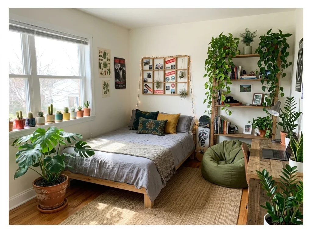 Urban Jungle Bedroom with Plants
