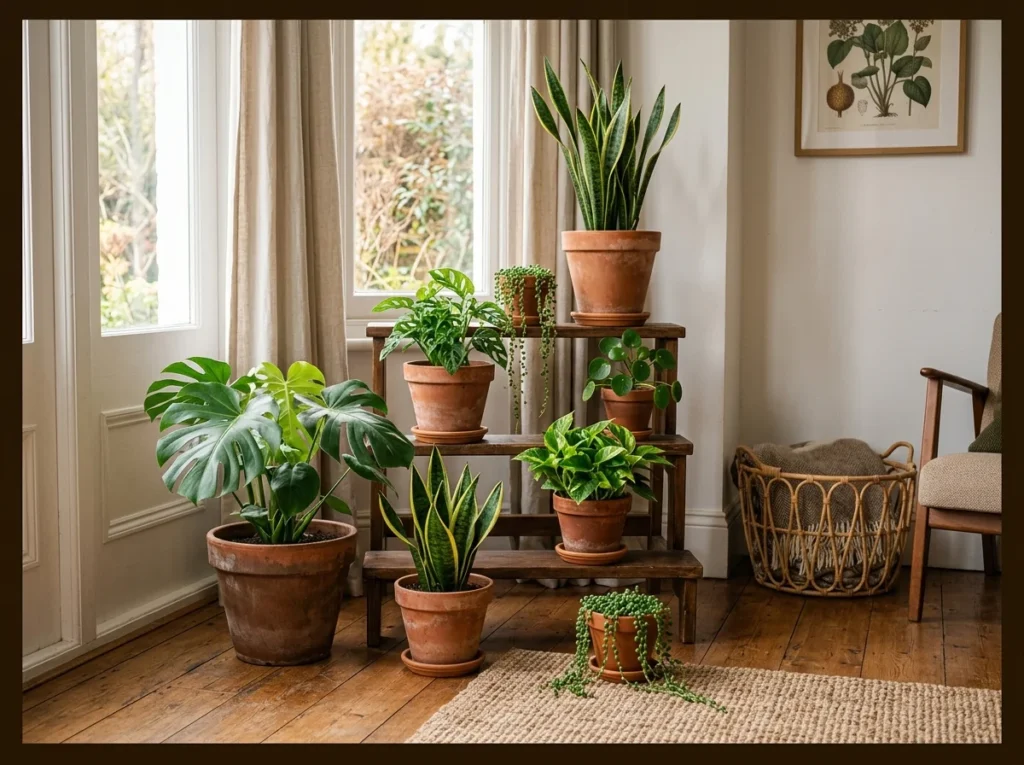 Terracotta Pot Collection with Mixed Plants