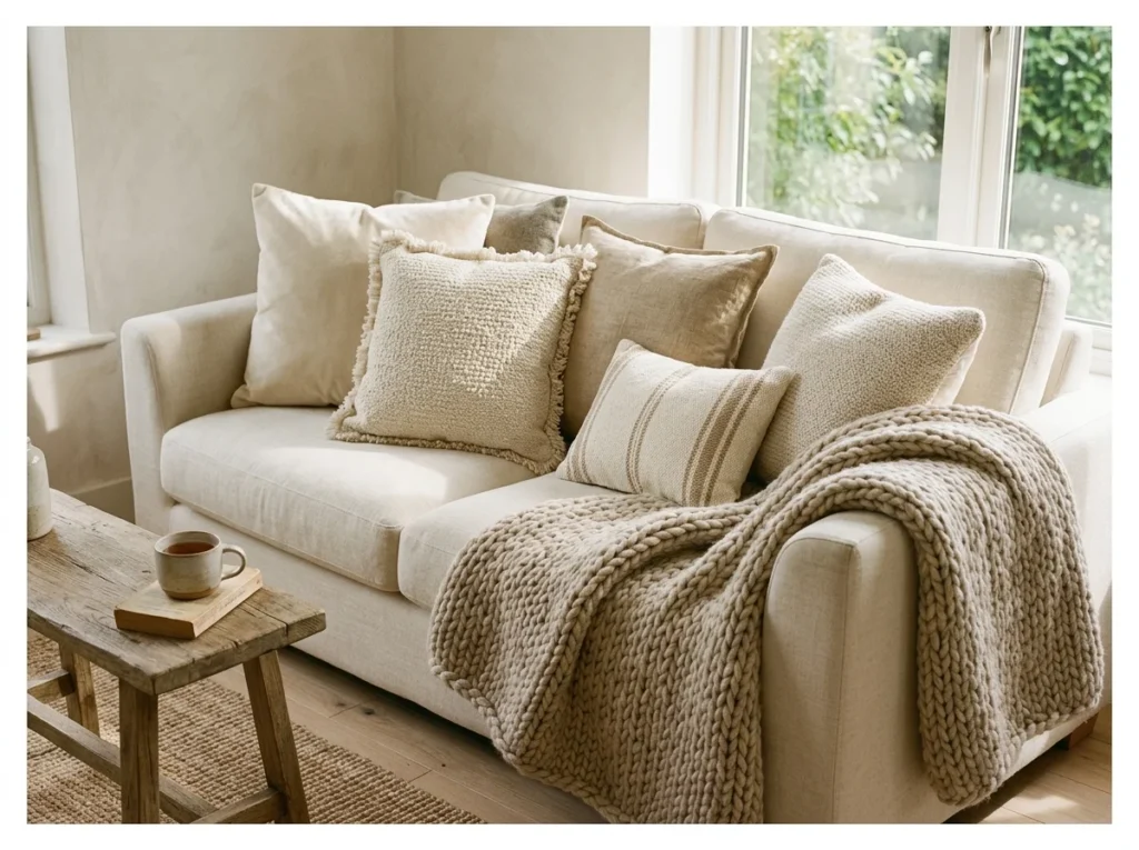 Chunky Knit Throws and Textured Cushions