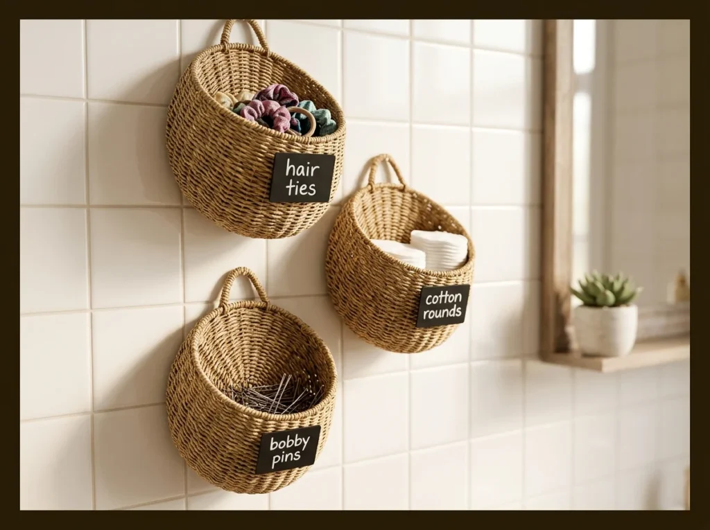 Hanging Woven Baskets for Small Items