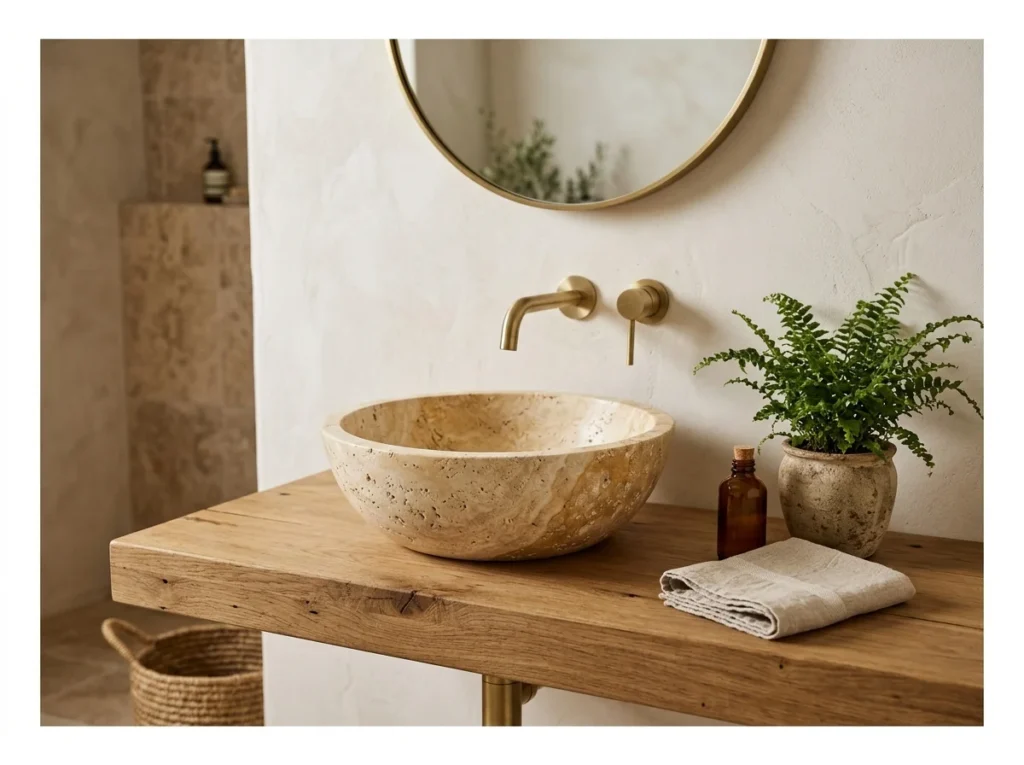 Natural Travertine Stone Basin