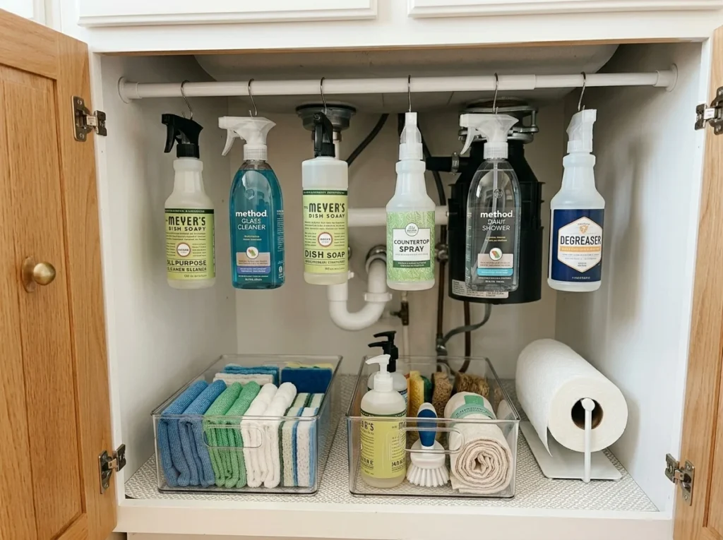 Mount a Tension Rod Under the Sink