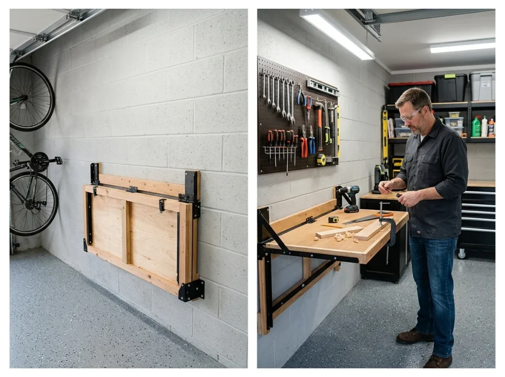 Wall-Mounted Folding Workstation