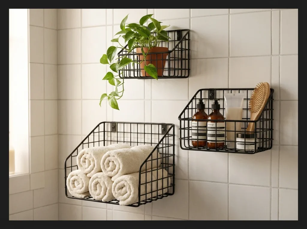 Wall-Mounted Wire Baskets