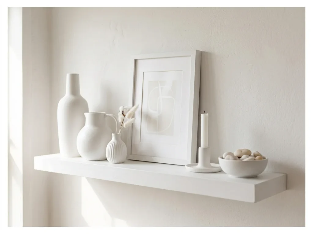 All-White Neutral Shelf Display