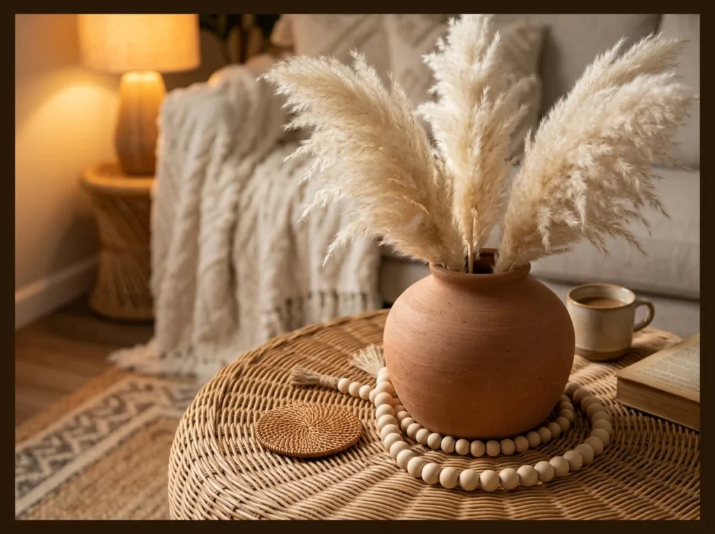 Boho Style with Pampas Grass and Beads