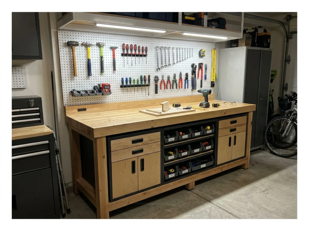 Workbench with Integrated Storage