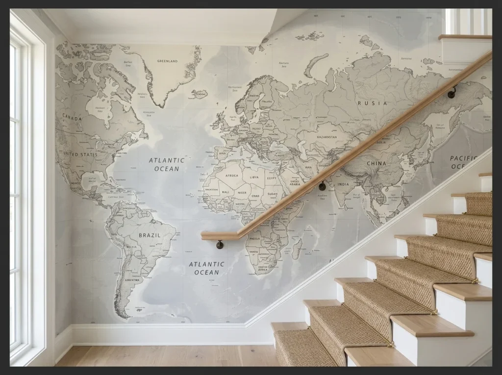 World Map or City Blueprint Wallpaper