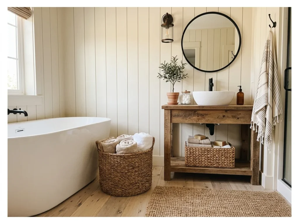 Woven Baskets for Towel Storage