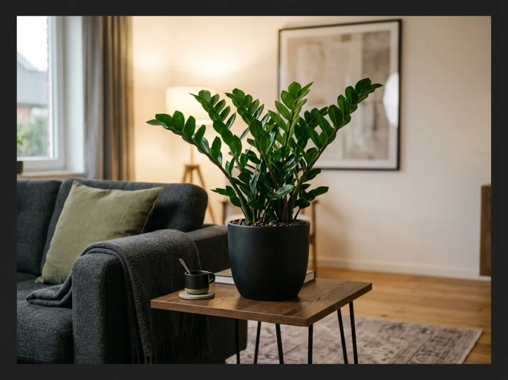 ZZ Plant on an End Table