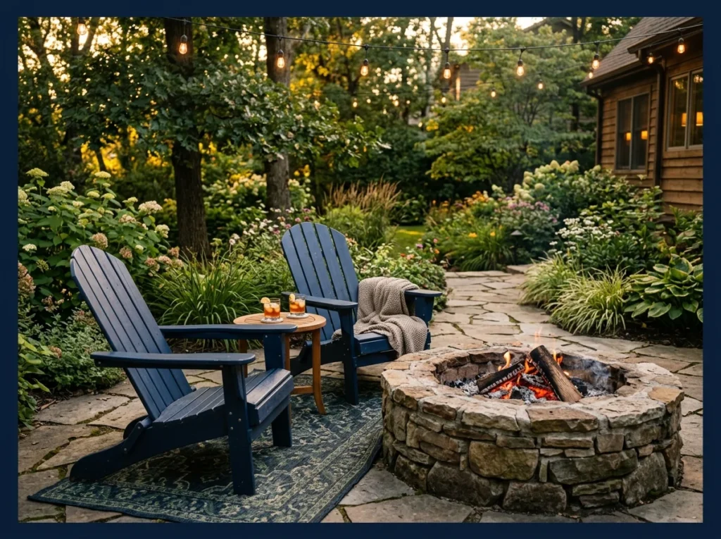 Adirondack Chair Pair Around a Fire Pit