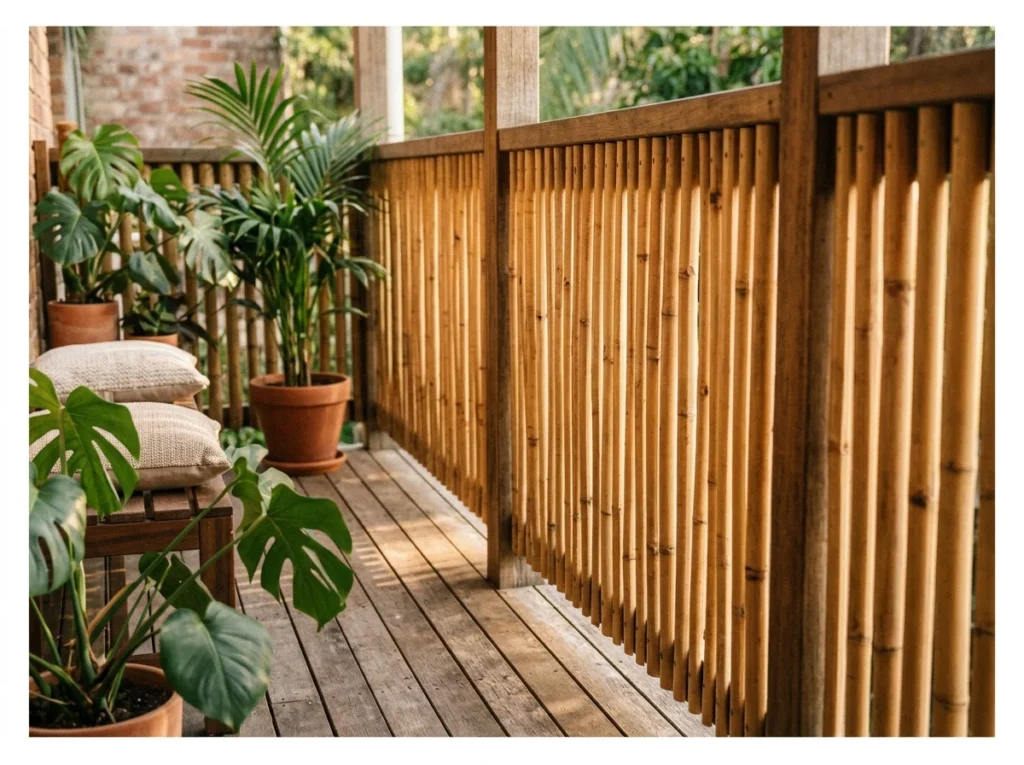 Bamboo and Timber Slat Screen