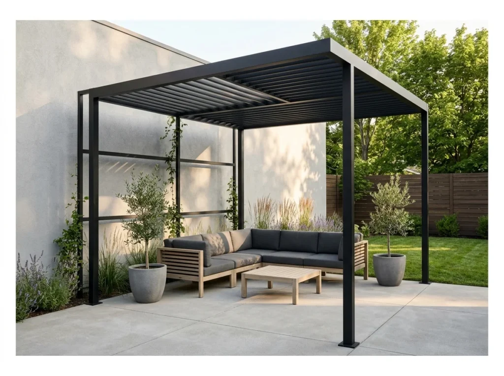 Black Steel Frame Pergola