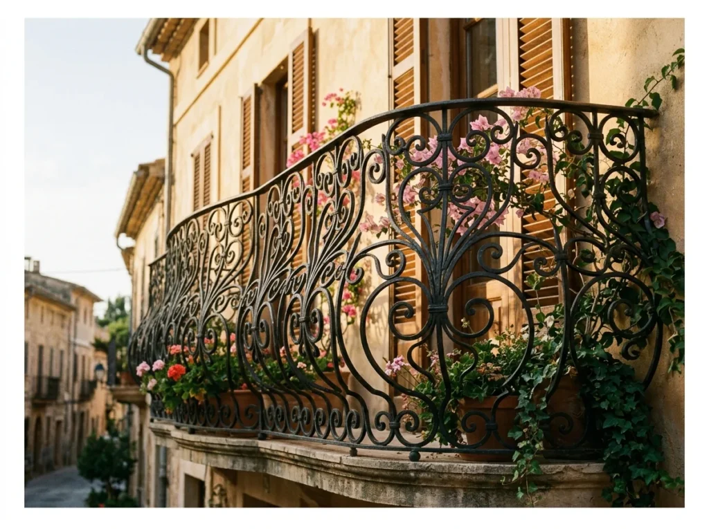 Curved Wrought Iron Scrollwork
