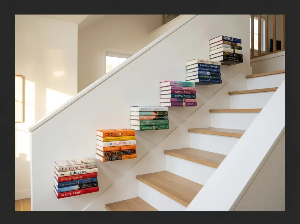 Floating Invisible Bookshelves