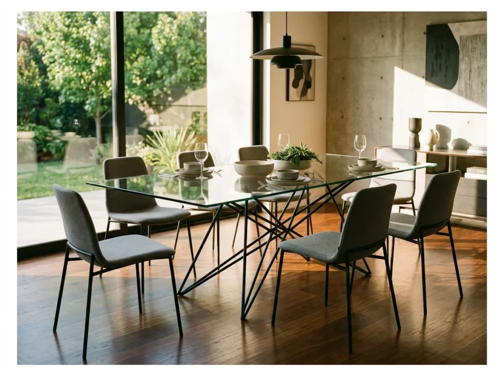 Glass Top Dining Table