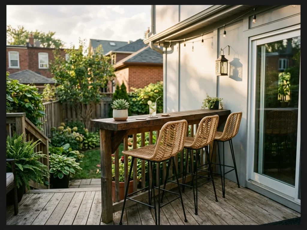 Outdoor Bar Height Counter with Stools