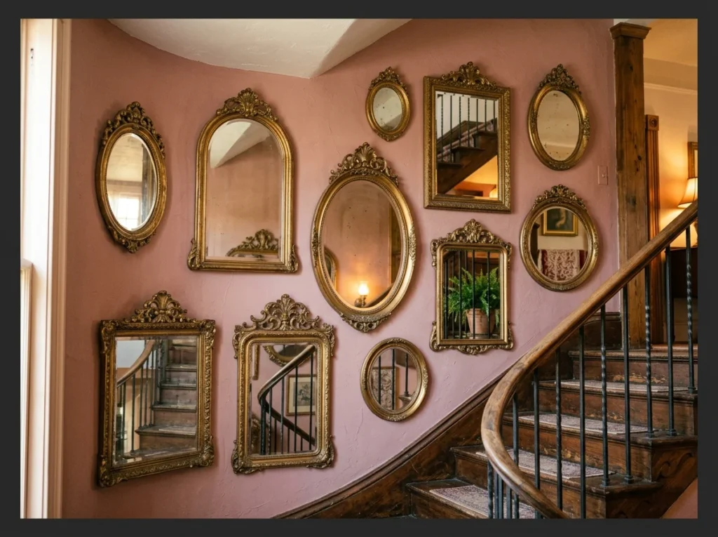 Layered Vintage Mirror Collection