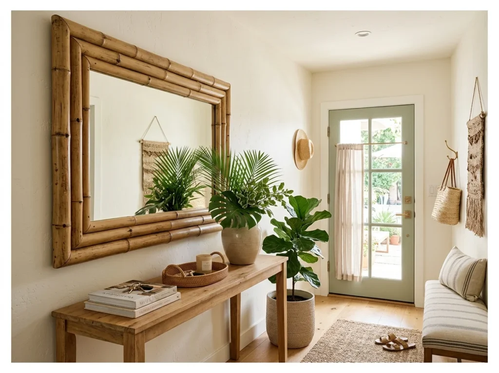 Bamboo-Framed Natural Mirror