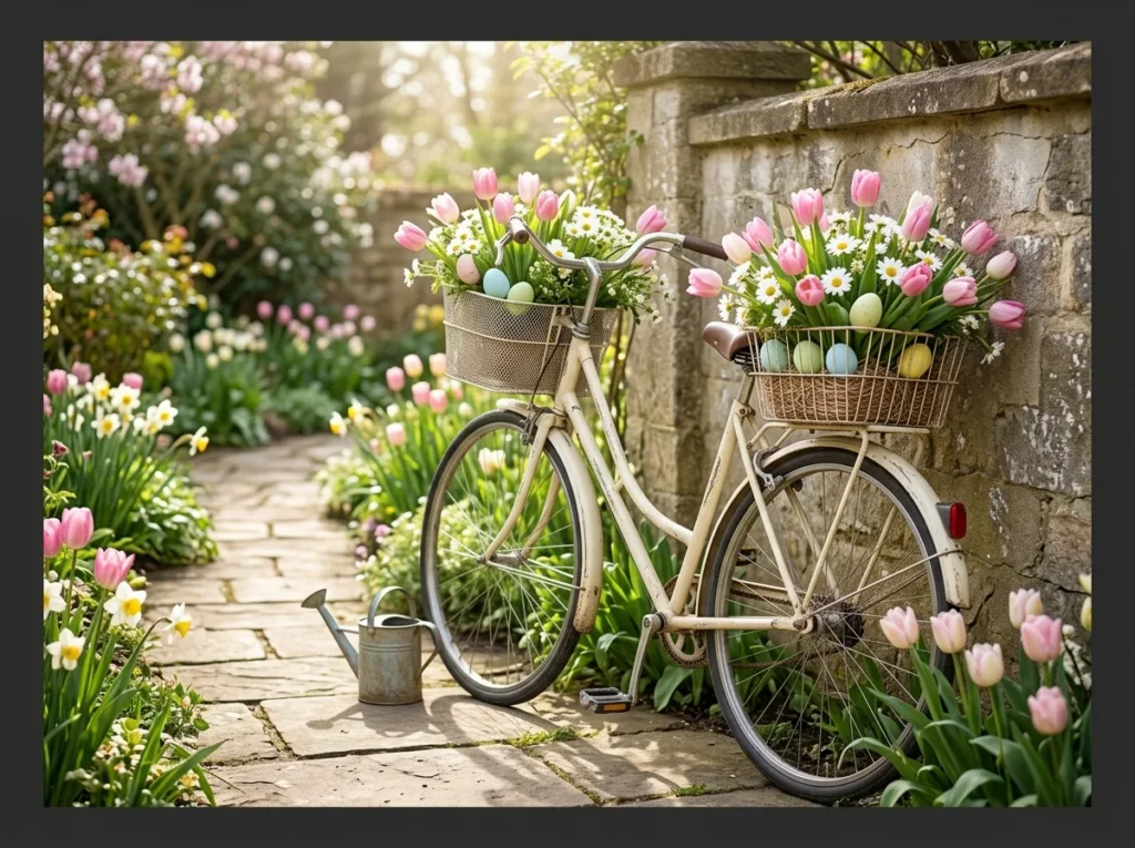 Vintage Bicycle with Flower Baskets