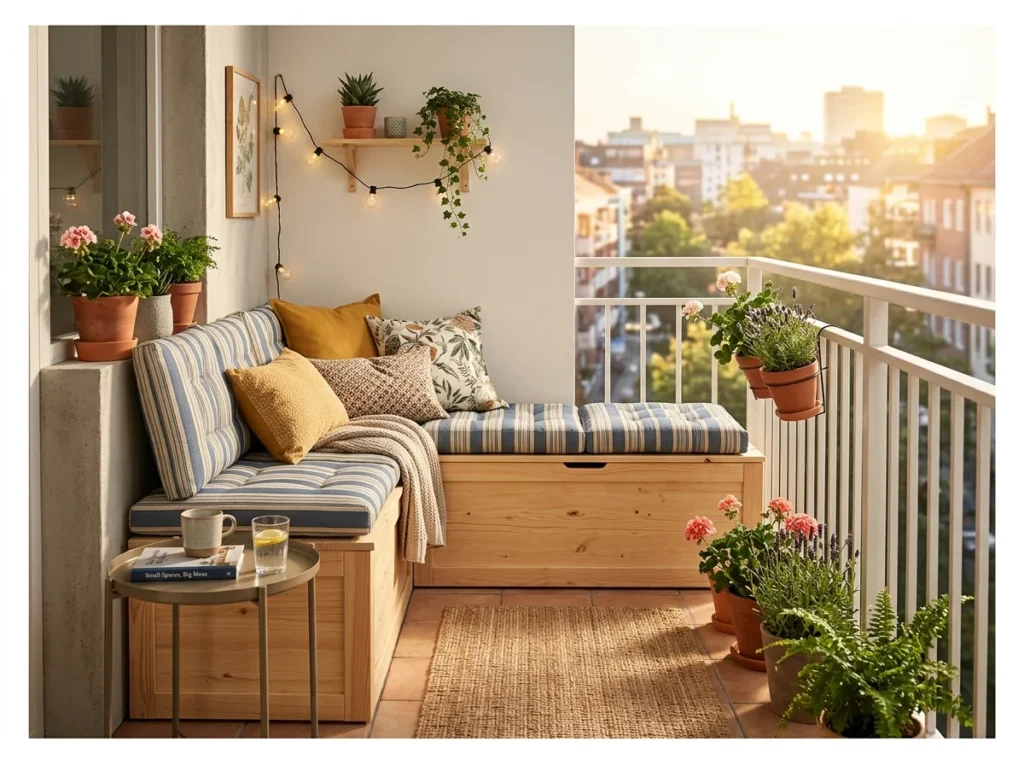 Compact Corner Bench with Storage