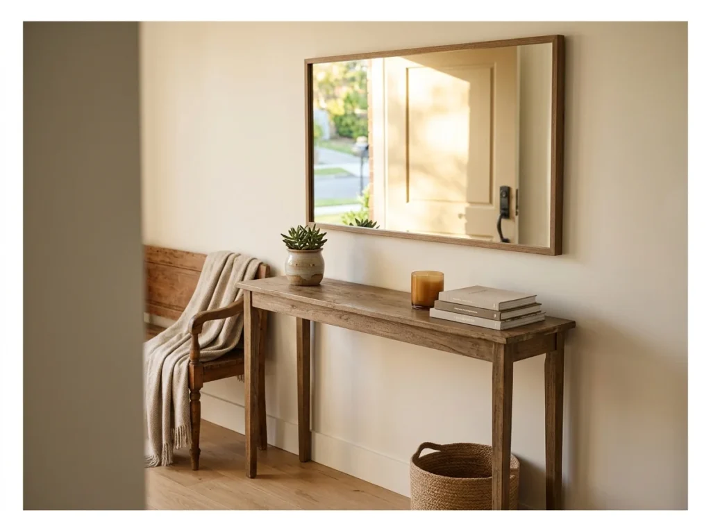 Console Table with Mirror Above