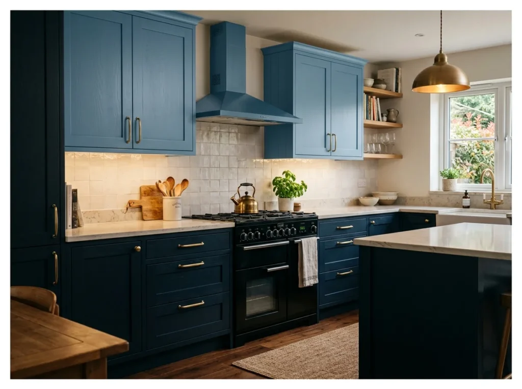 Dark Blue Two-Tone Kitchen
