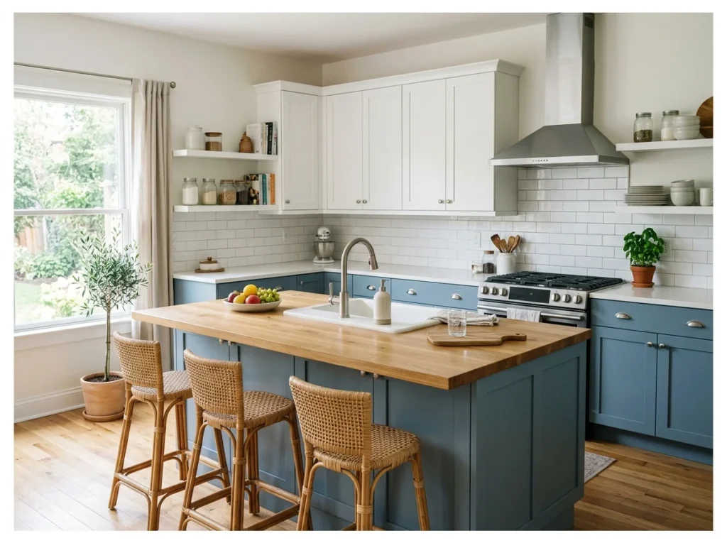 Dusty Blue Lower Cabinets Only