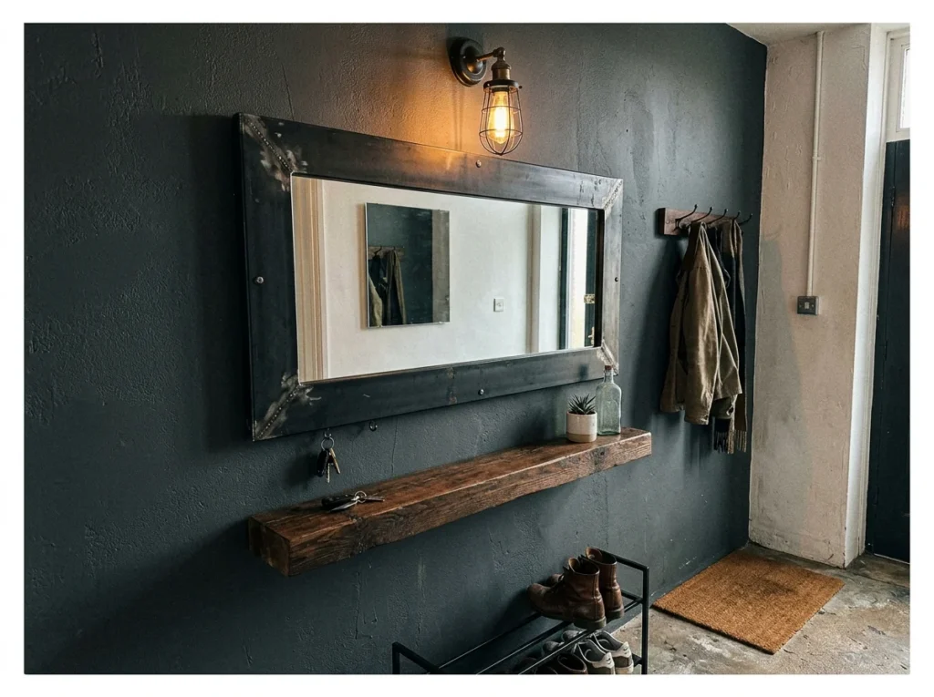 Industrial Metal Frame Mirror