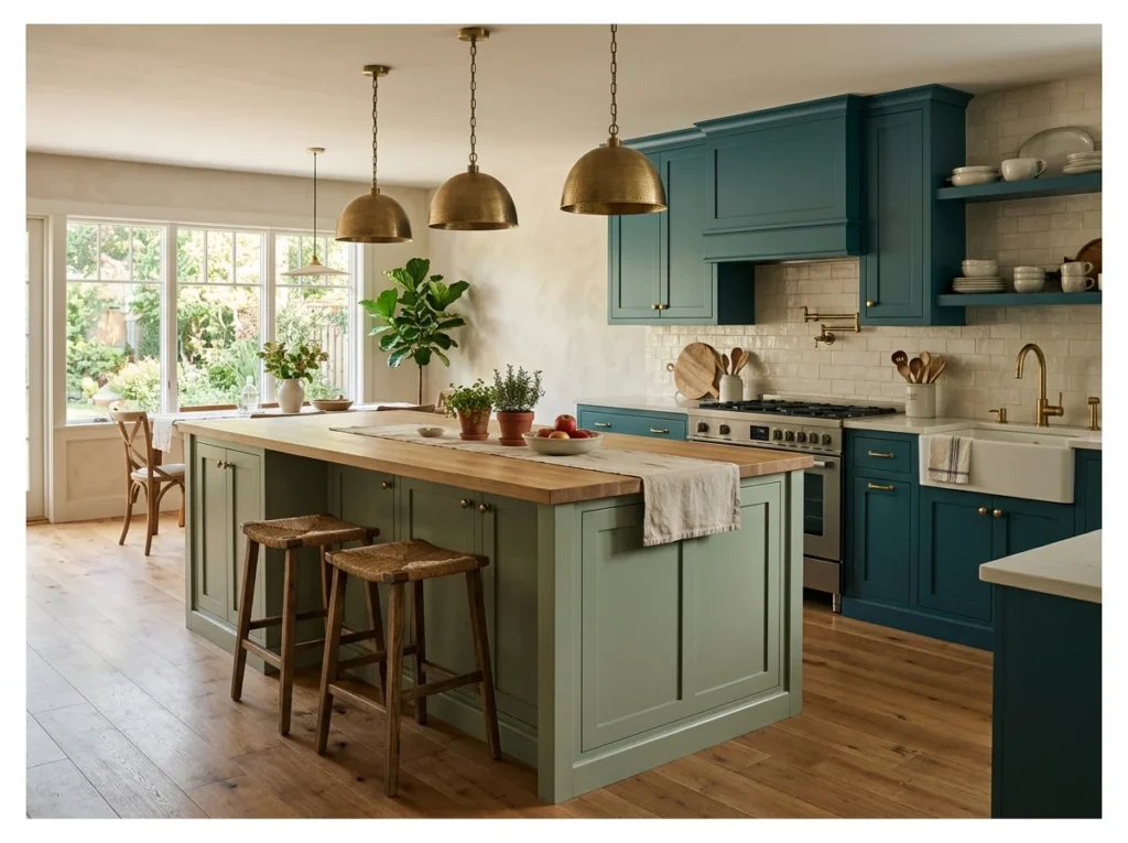 Blue and Green Kitchen Transition